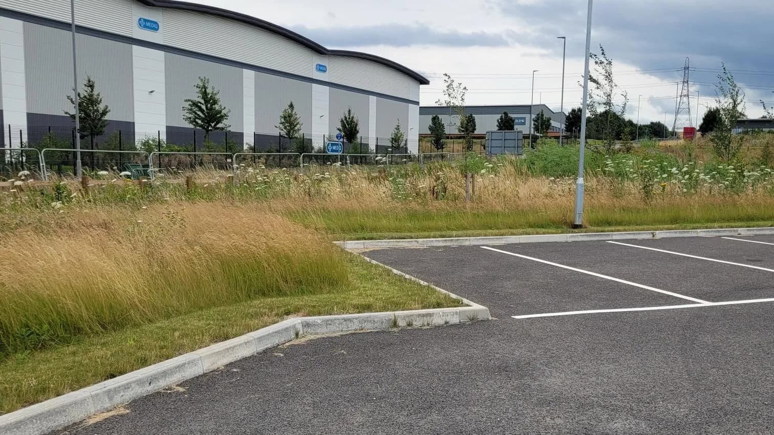 Professional car park maintenance in progress